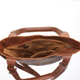 Umhängetasche Schultertasche Henkeltasche Damentasche Leder braun LE0054