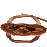 Umhängetasche Schultertasche Henkeltasche Damentasche Leder braun LE0054