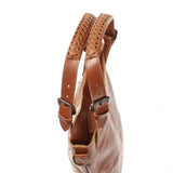 Umhängetasche Schultertasche Henkeltasche Damentasche Leder cognac LE0054