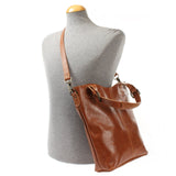 Umhängetasche Schultertasche Henkeltasche Damentasche Leder cognac LE0054