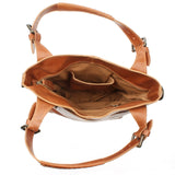 Umhängetasche Schultertasche Henkeltasche Damentasche Leder cognac LE0054