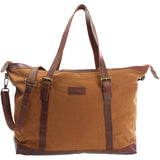 Weekender Reisetasche Shopper Damen Herren Leder Canvas cognac LE2013
