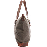 Weekender Reisetasche Shopper Damen Herren Leder Canvas grau LE2013