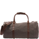 Weekender Reisetasche Sporttasche vintage Leder Canvas 53cm grau LE2004