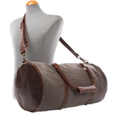 Weekender Reisetasche Sporttasche vintage Leder Canvas 53cm grau LE2004