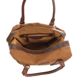 kleiner Weekender Shopper Damen Herren Leder Canvas cognac LE2006
