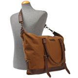 kleiner Weekender Shopper Damen Herren Leder Canvas cognac LE2006