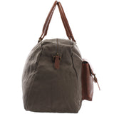 Reisetasche Weekender Handgepäck Canvas Leder 47cm grau LE2012