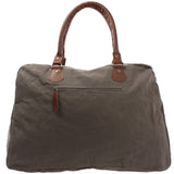 Reisetasche Weekender Handgepäck Canvas Leder 47cm grau LE2012