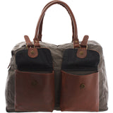 Reisetasche Weekender Handgepäck Canvas Leder 47cm grau LE2012