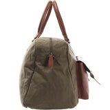 Weekender Handgepäck Reisetasche Canvas Leder 47cm grün LE2012