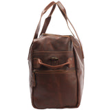 Weekender Sporttasche Reisetasche Ledertasche Damen Herren Leder 55cm braun LE2014