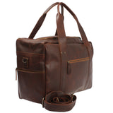 Weekender Sporttasche Reisetasche Ledertasche Damen Herren Leder 55cm braun LE2014
