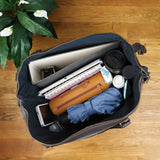 XXL Shopper Schultertasche Beuteltasche Leder Canvas grau LE2005