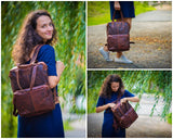 Lederrucksack Freizeitrucksack Damen Herren DIN A4 Leder braun LE1019