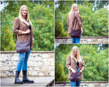 Schultertasche Damentasche Handtasche Leder dunkelbraun LE0065