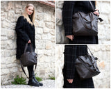 Shopper Schultertasche Damen Handtasche Ledertasche Henkeltasche Leder dunkelbraun LE0060