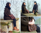 Umhängetasche Schultertasche Crossbag Damen Herren Leder braun LE3015