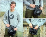 Umhängetasche Schultertasche Crossbag Damen Herren Leder schwarz LE3015