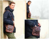 kleine Umhängetasche Ledertasche Freizeittasche Leder braun LE3042