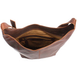 große Umhängetasche Schultertasche Beuteltasche Damentasche Leder braun LE0055