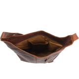 große Umhängetasche Schultertasche Beuteltasche Damentasche Leder braun LE0055