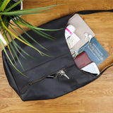 große Umhängetasche Schultertasche Beuteltasche Damentasche Leder dunkelbraun LE0055