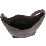 große Umhängetasche Schultertasche Beuteltasche Damentasche Leder dunkelbraun LE0055