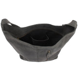 große Umhängetasche Schultertasche Beuteltasche Damentasche Leder grau LE0055