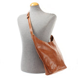 große Umhängetasche Schultertasche Beuteltasche Damentasche Leder cognac LE0055