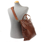 großer Shopper Henkeltasche Damentasche Leder braun LE0069