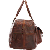 kleine Reisetasche Handgepäck Weekender Leder 47cm braun LE2023