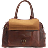 kleine Reisetasche Handgepäck Weekender Leder 47cm braun LE2023