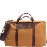 kleiner Weekender Sporttasche Canvas Leder 45cm cognac LE2009