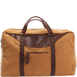 kleiner Weekender Sporttasche Canvas Leder 45cm cognac LE2009