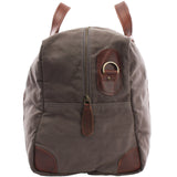 kleine Reisetasche Handgepäck Canvas Leder 45cm grau LE2009