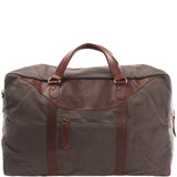 kleine Reisetasche Handgepäck Canvas Leder 45cm grau LE2009