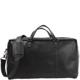 kleine Reisetasche Weekender Handgepäck Leder 45cm schwarz LE2009