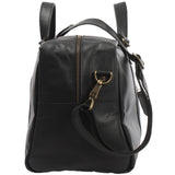 kleine Reisetasche Weekender Handgepäck Leder 45cm schwarz LE2009