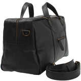 kleine Reisetasche Weekender Handgepäck Leder 45cm schwarz LE2009