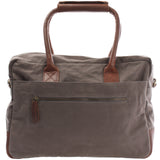 Handgepäck Arbeitstasche Damen Herren Leder Canvas grau LE2007