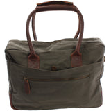 Handgepäck Arbeitstasche Damen Herren Leder Canvas grün LE2007