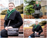 kleine Umhängetasche Ledertasche Leder dunkelbraun LE3041