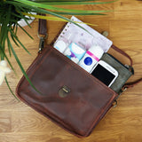 kleine Schultertasche Ledertasche Damentasche Leder braun LE3041