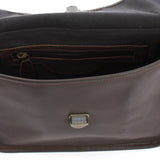 kleine Umhängetasche Ledertasche Leder dunkelbraun LE3041