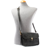 kleine Damentasche Umhängetasche Leder grau LE3041