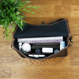 kleine Schultertasche Umhängetasche Leder Leder schlamm LE3041