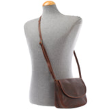 kleine Umhängetasche Ledertasche Damentasche Schultertasche Leder braun LE3047