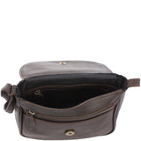 kleine Umhängetasche Ledertasche Leder dunkelbraun LE3047