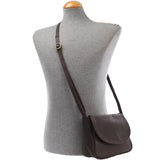 kleine Umhängetasche Ledertasche Leder dunkelbraun LE3047